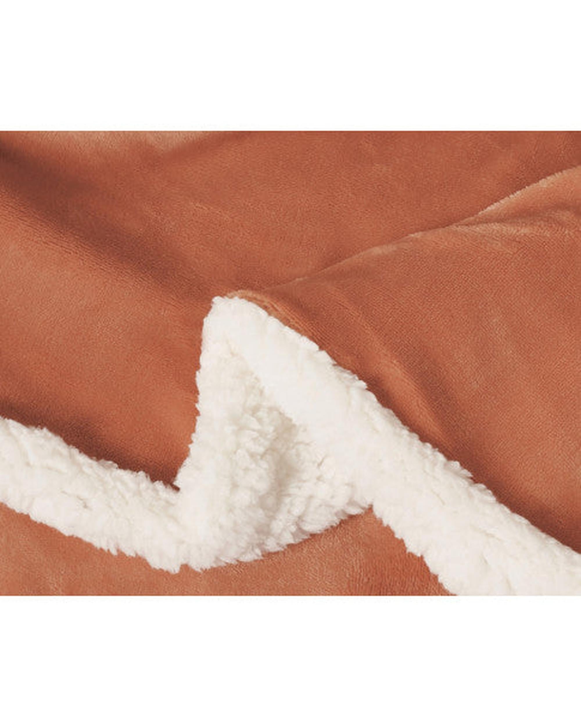 GIOIA CASA 2 in 1 Teddy Sherpa Quilt Cover Set and Blanket - TERRACOTTA GIOIA CASA