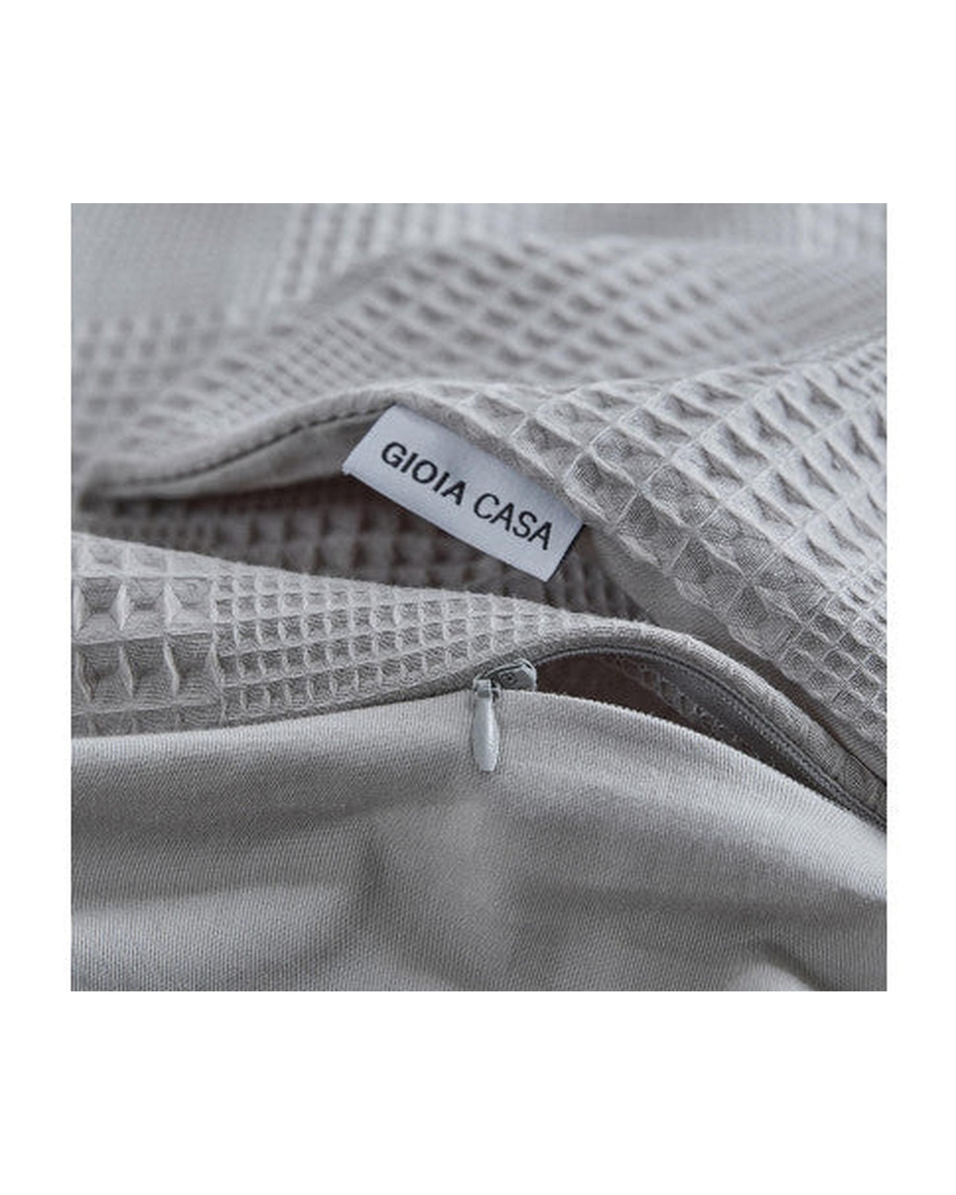 GIOIA CASA 100% Cotton REVERSABLE checkered waffle quilt cover set - NATURAL GIOIA CASA