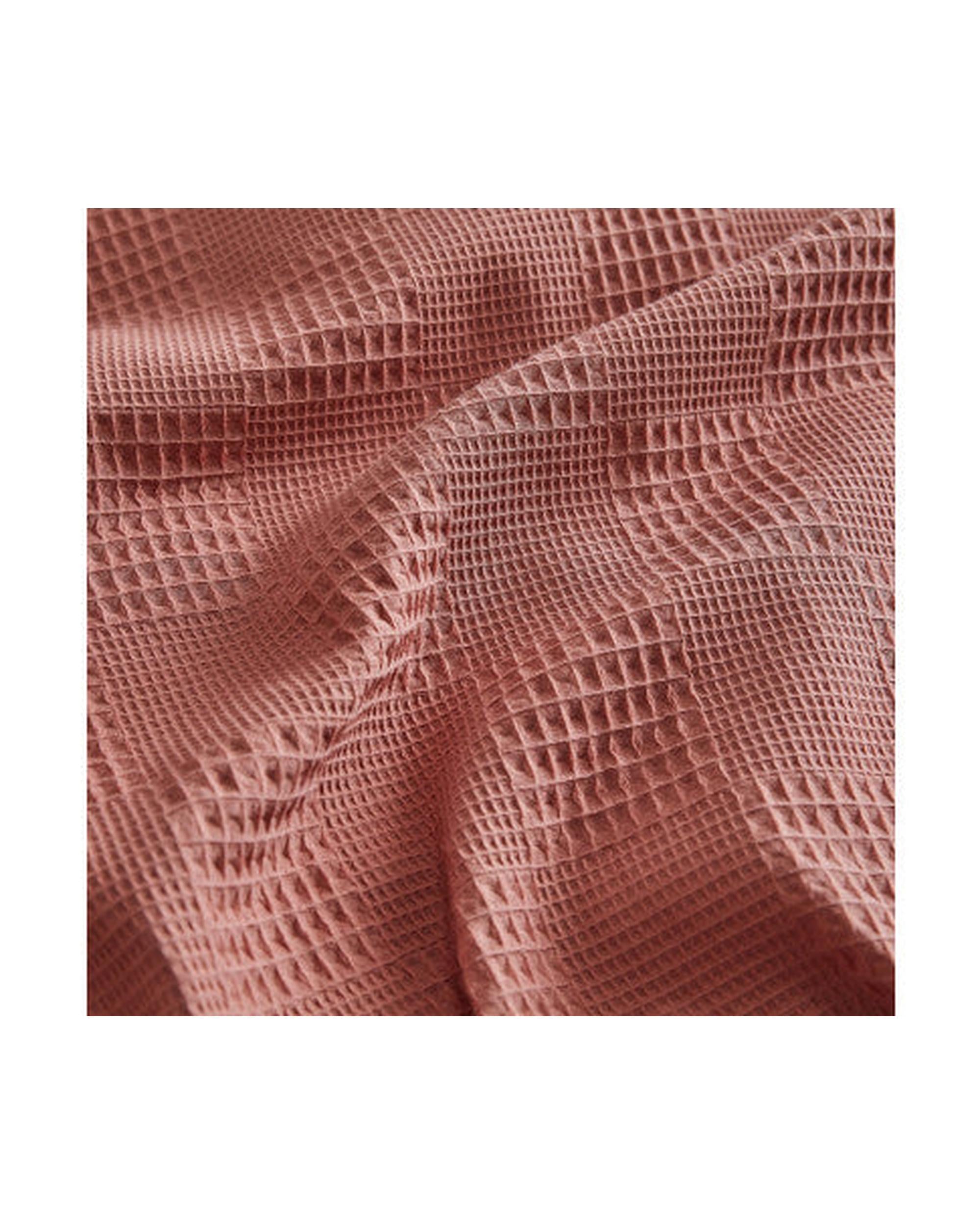 GIOIA CASA 100% Cotton REVERSABLE checkered waffle quilt cover set - TERRACOTTA GIOIA CASA