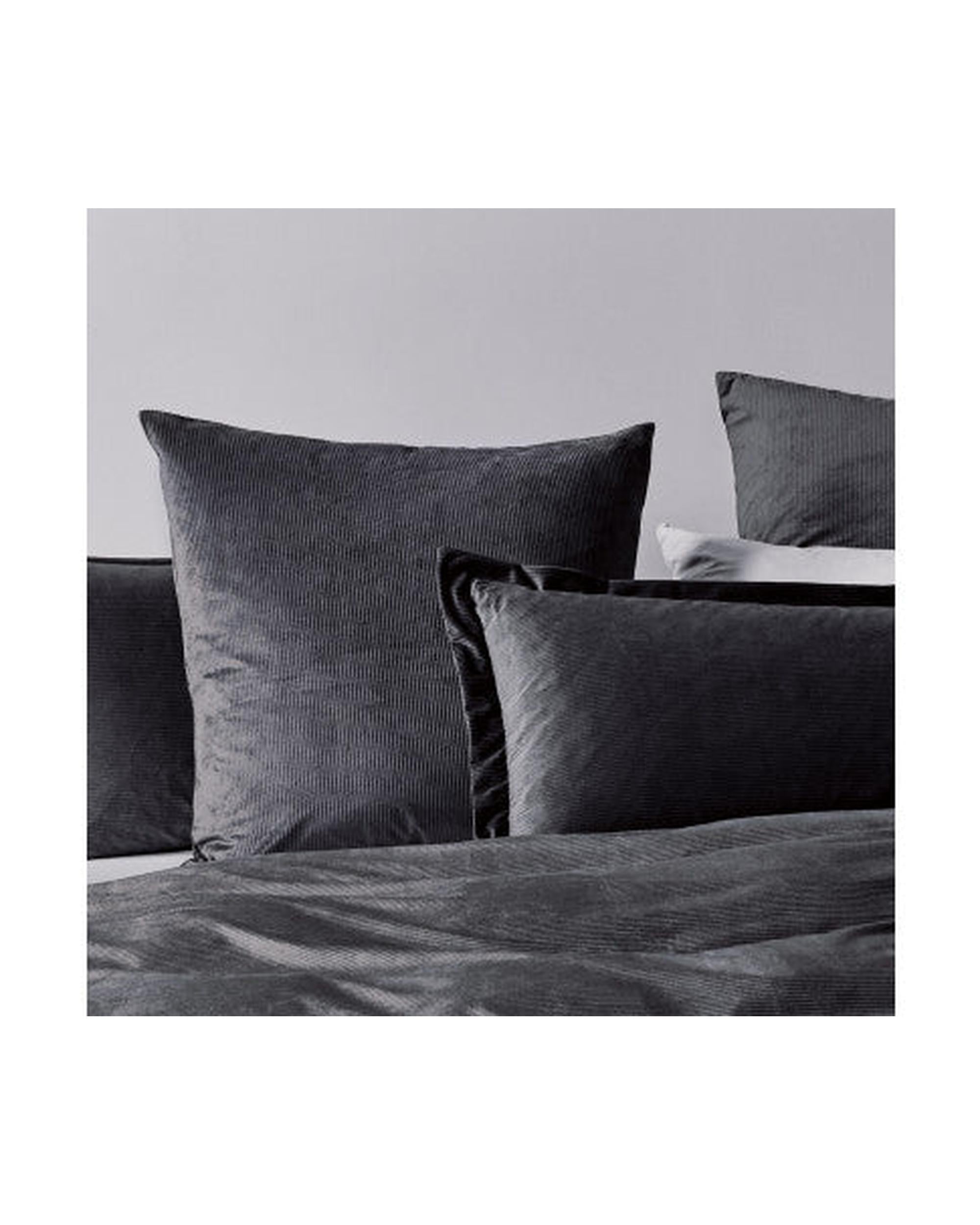 GIOIA CASA Corduroy Velvet Queen Bed Quilt Cover Set - CHARCOAL GIOIA CASA