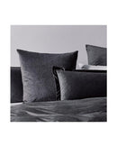 GIOIA CASA Corduroy Velvet Queen Bed Quilt Cover Set - CHARCOAL GIOIA CASA