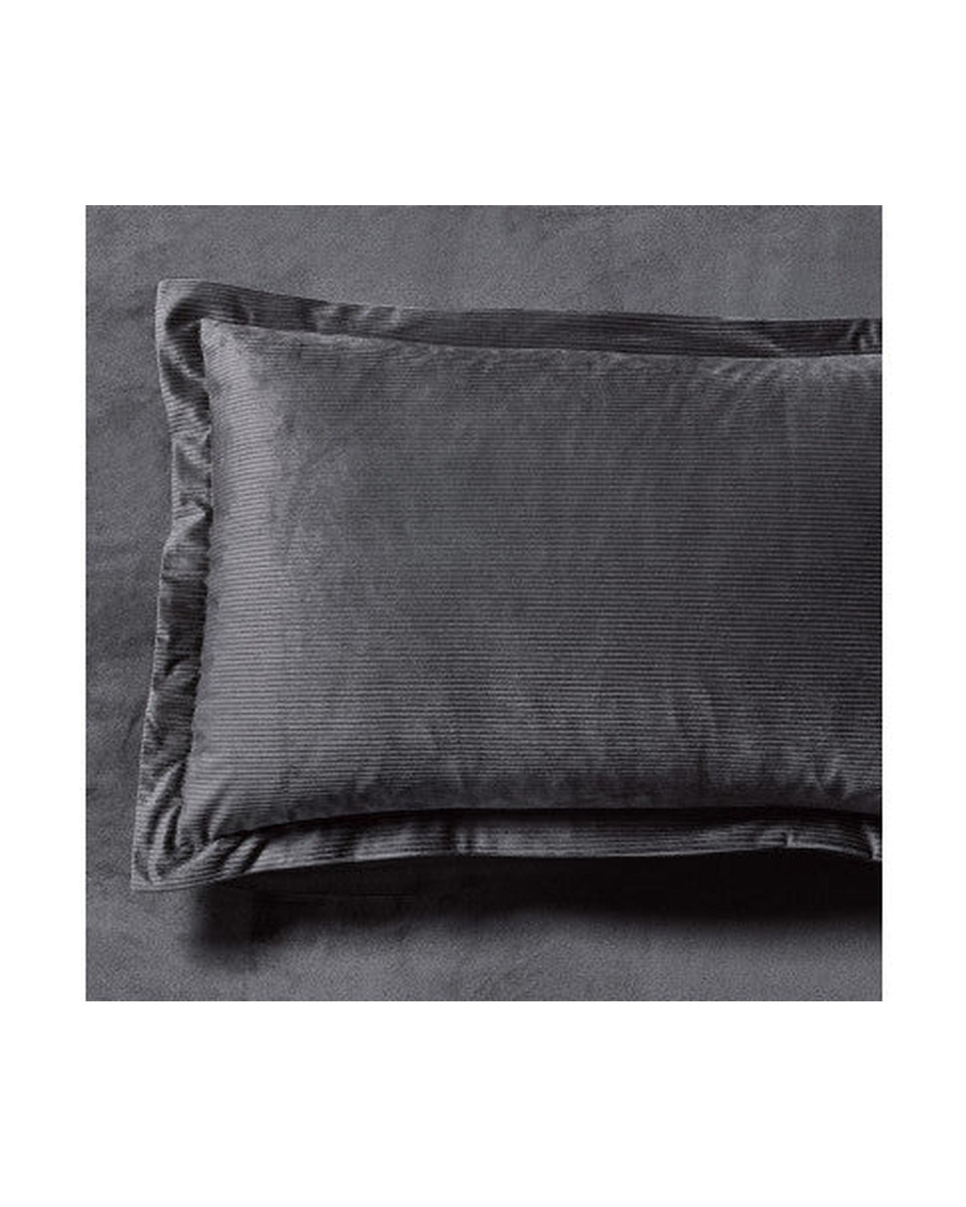GIOIA CASA Corduroy Velvet Queen Bed Quilt Cover Set - CHARCOAL GIOIA CASA