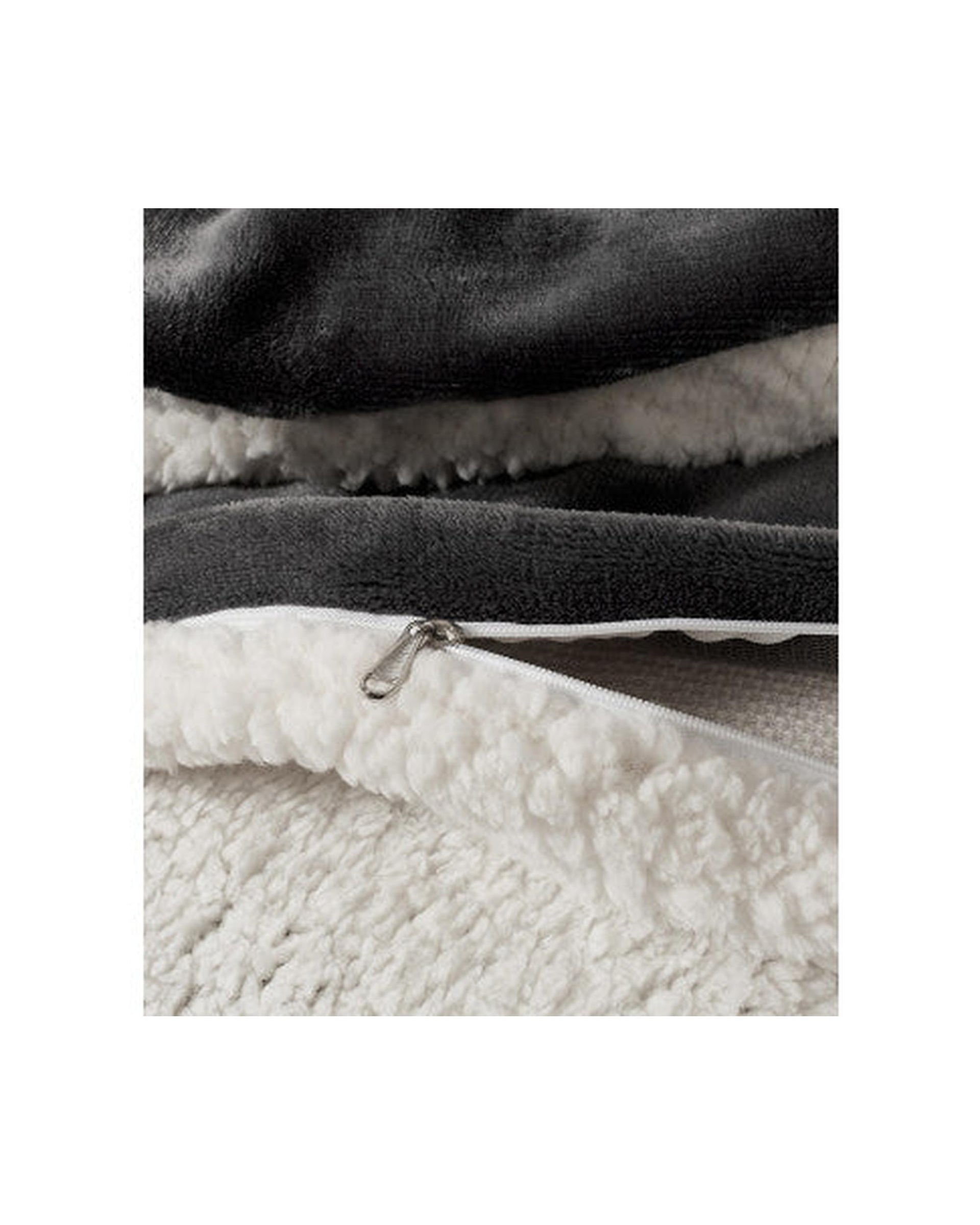 GIOIA CASA 2 in 1 Teddy Sherpa Quilt Cover Set and Blanket - CHARCOAL GIOIA CASA