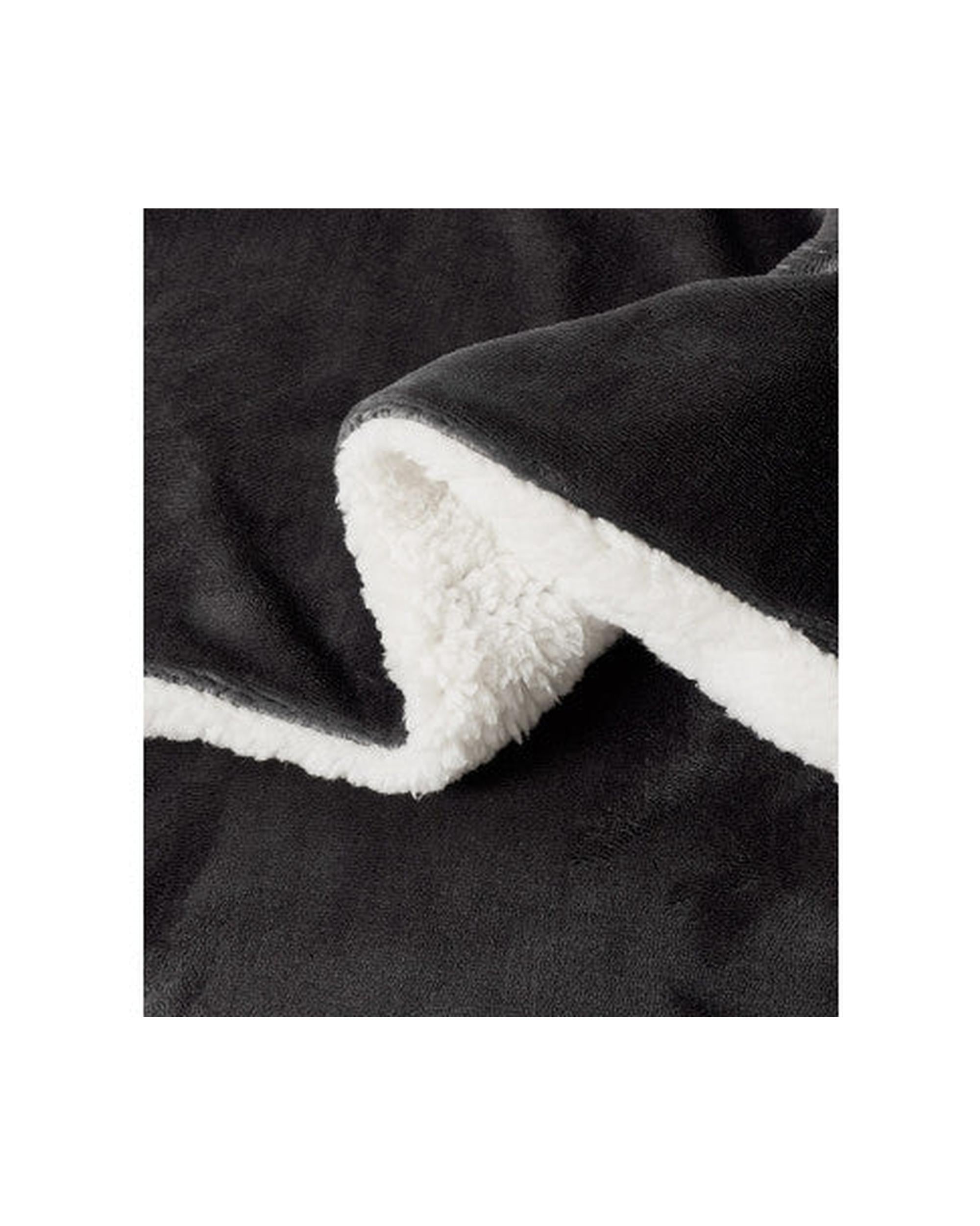 GIOIA CASA 2 in 1 Teddy Sherpa Quilt Cover Set and Blanket - CHARCOAL GIOIA CASA