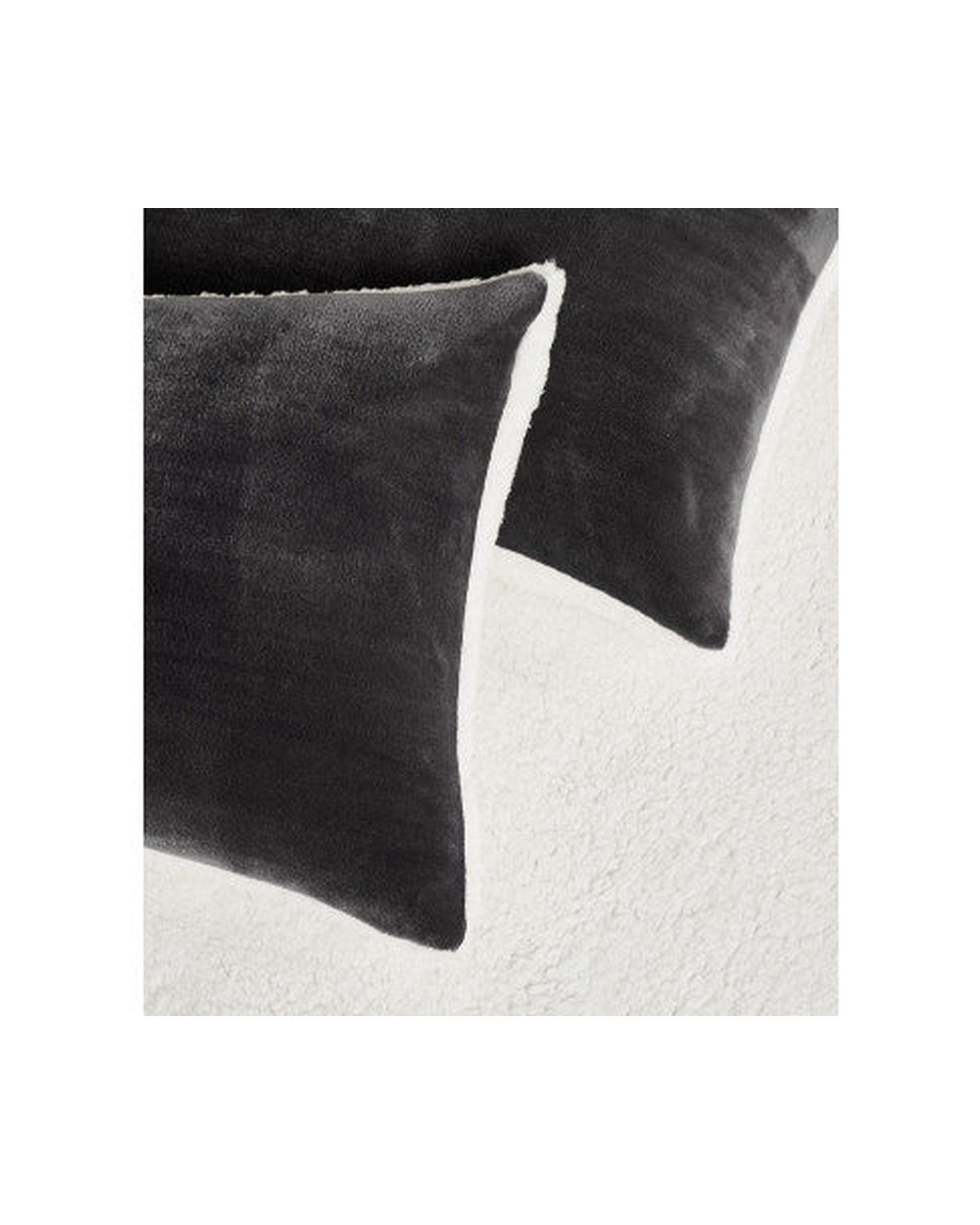 GIOIA CASA 2 in 1 Teddy Sherpa Quilt Cover Set and Blanket - CHARCOAL GIOIA CASA