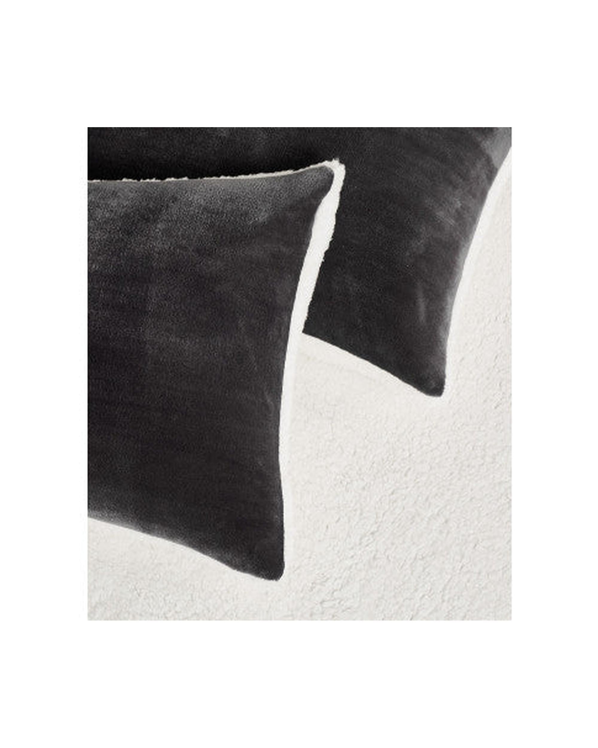 GIOIA CASA 2 in 1 Teddy Sherpa Quilt Cover Set and Blanket - CHARCOAL GIOIA CASA