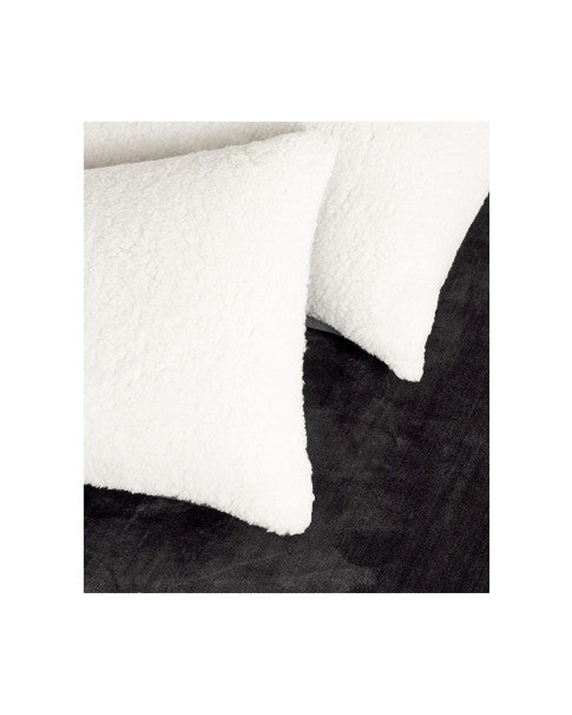 GIOIA CASA 2 in 1 Teddy Sherpa Quilt Cover Set and Blanket - CHARCOAL GIOIA CASA