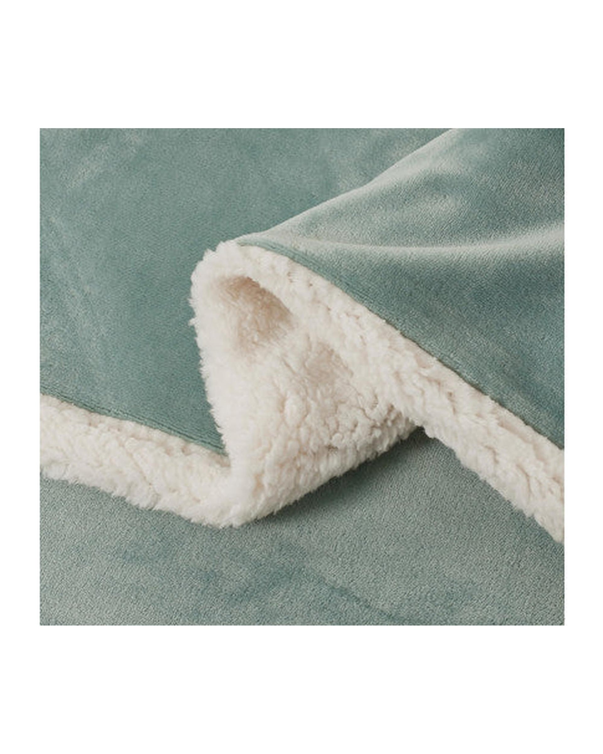 GIOIA CASA 2 in 1 Teddy Sherpa Quilt Cover Set and Blanket - GREEN GIOIA CASA