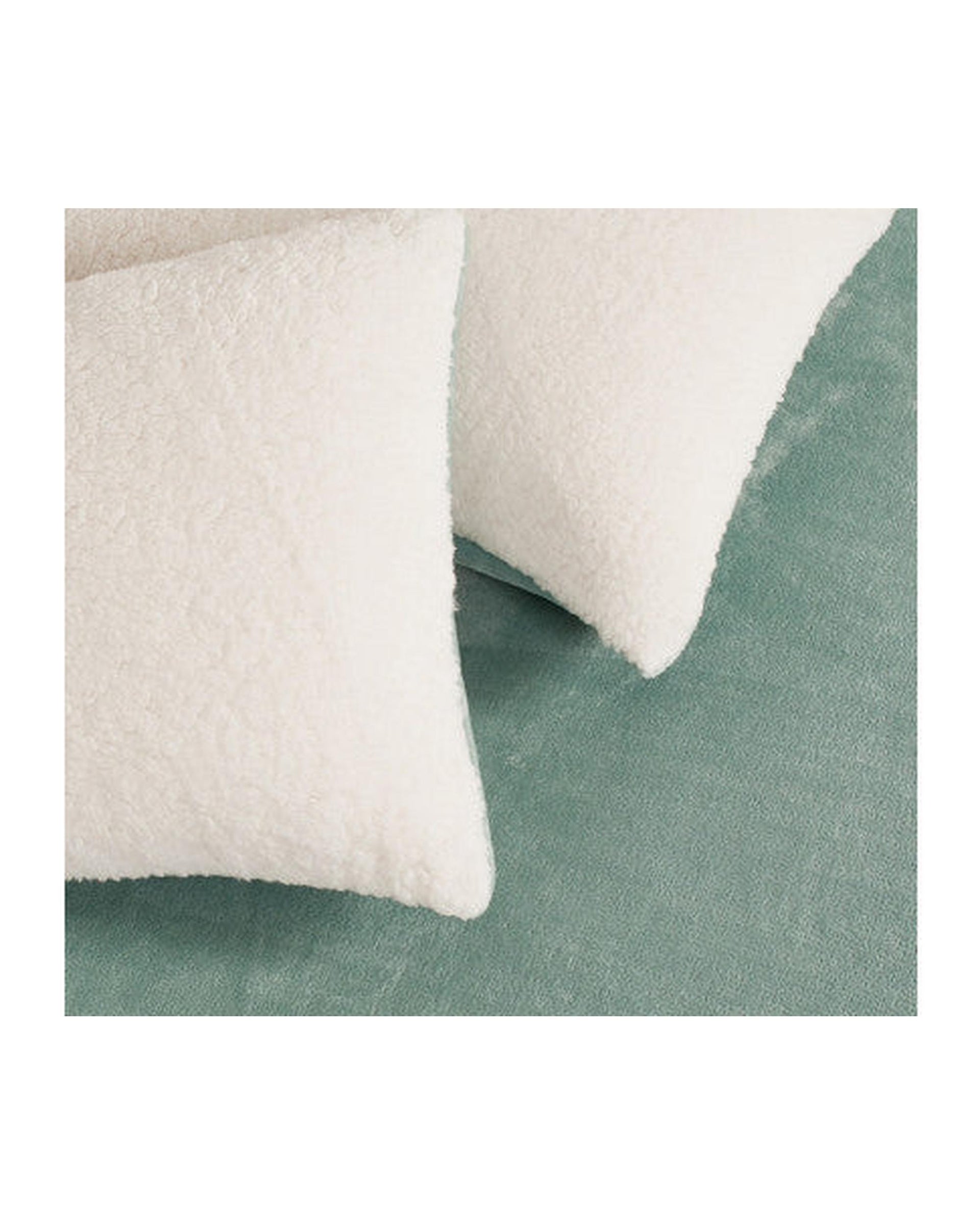 GIOIA CASA 2 in 1 Teddy Sherpa Quilt Cover Set and Blanket - GREEN GIOIA CASA