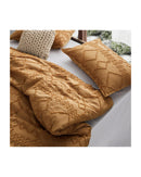 GIOIA CASA Tufted ultra soft microfiber quilt cover set - CARAMEL GIOIA CASA