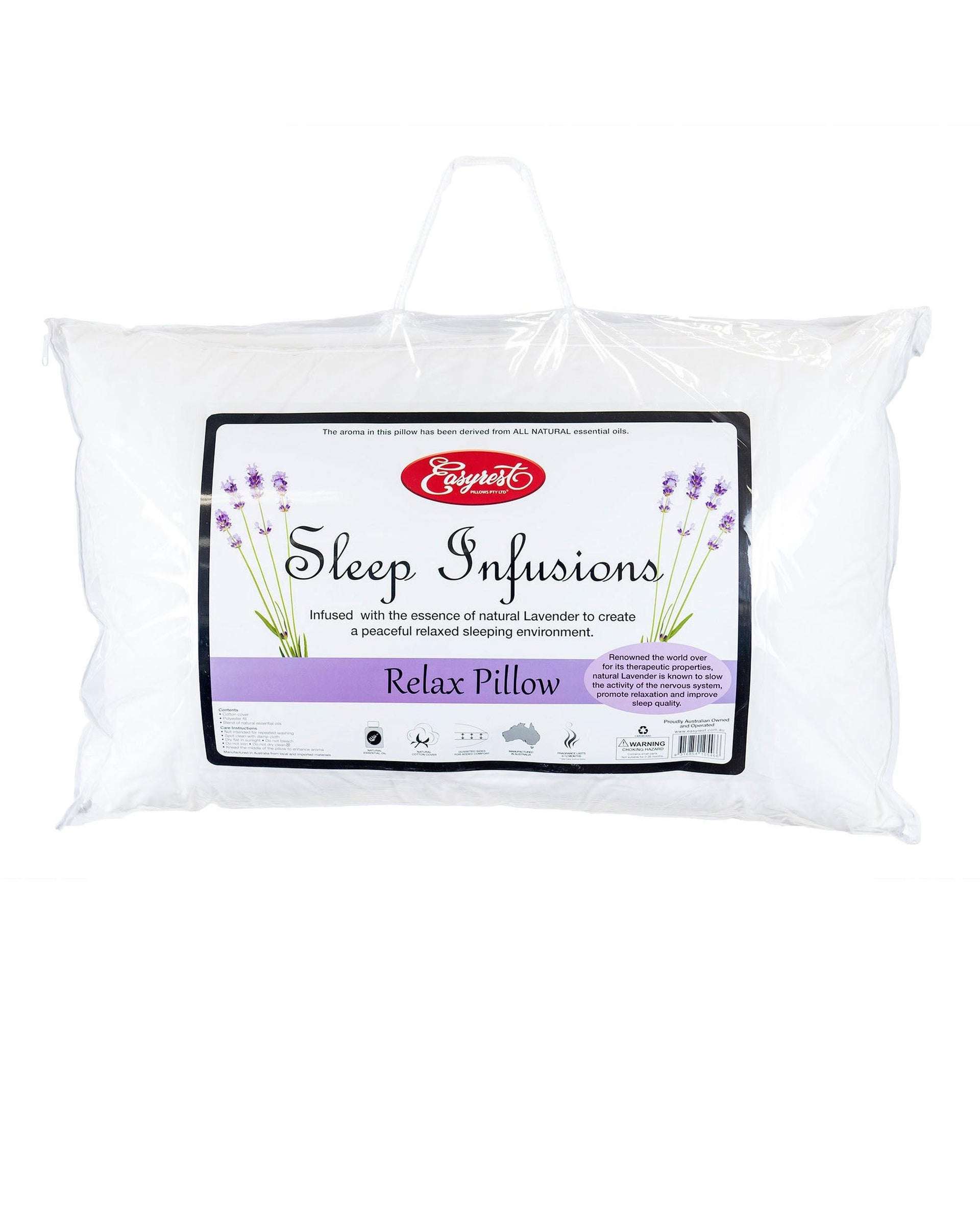 Easyrest Sleep Infusions Lavender Relax Standard Pillow 45 x 70 cm Big Bedding Australia