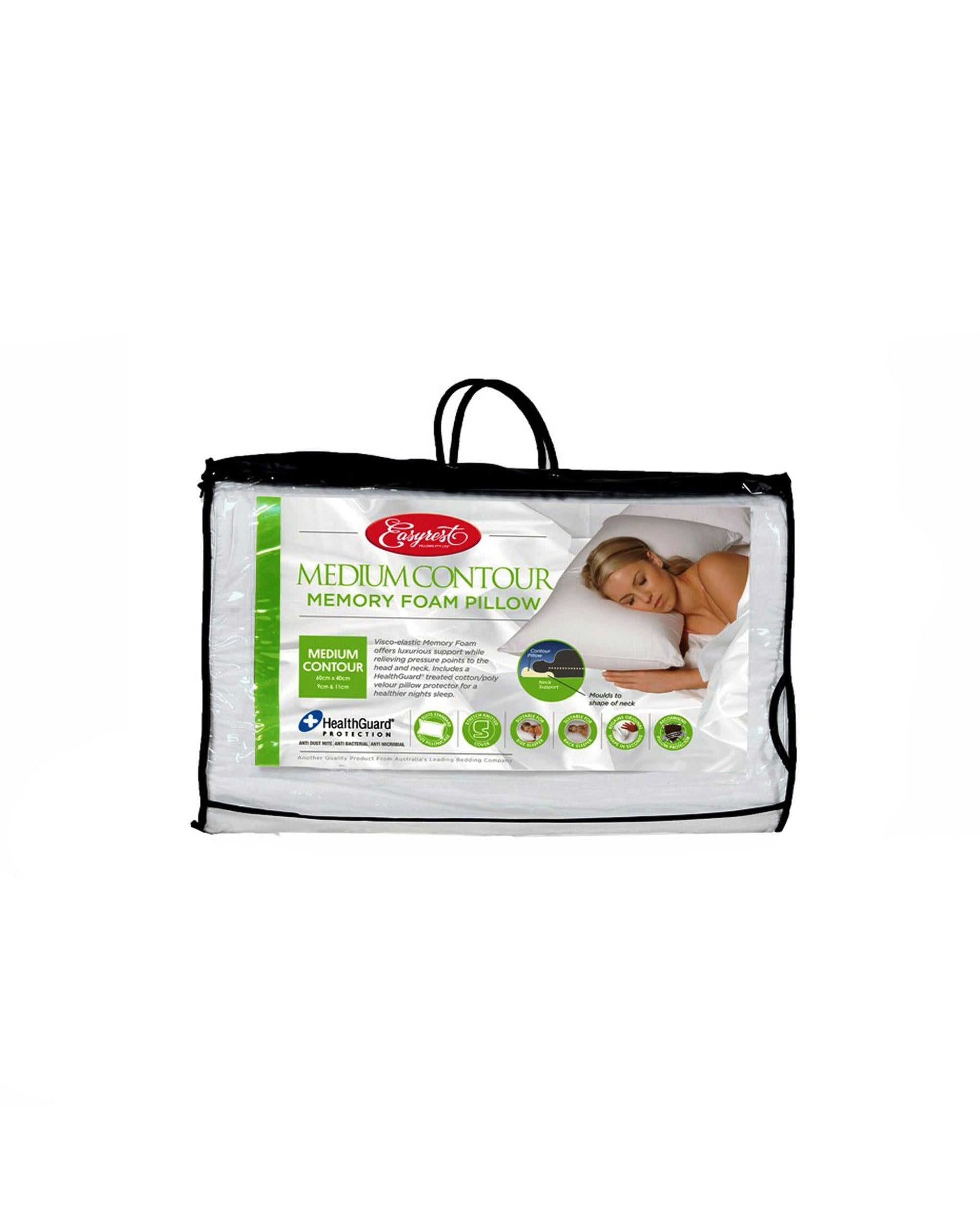 Easyrest Medium Contour Memory Foam Pillow Big Bedding Australia