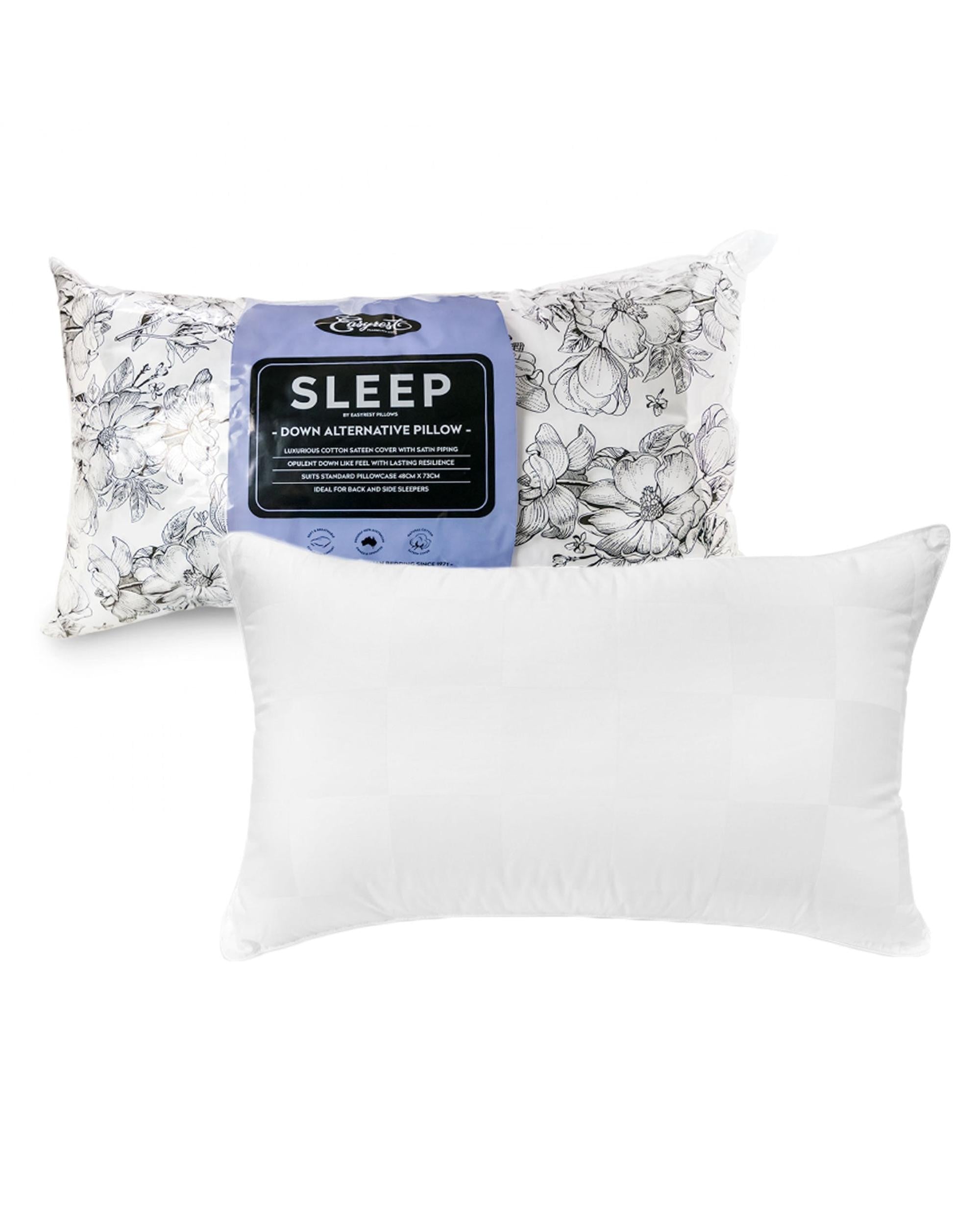 Easyrest Sleep Down Alternative Standard Pillow Suits Back Sleeper Big Bedding Australia