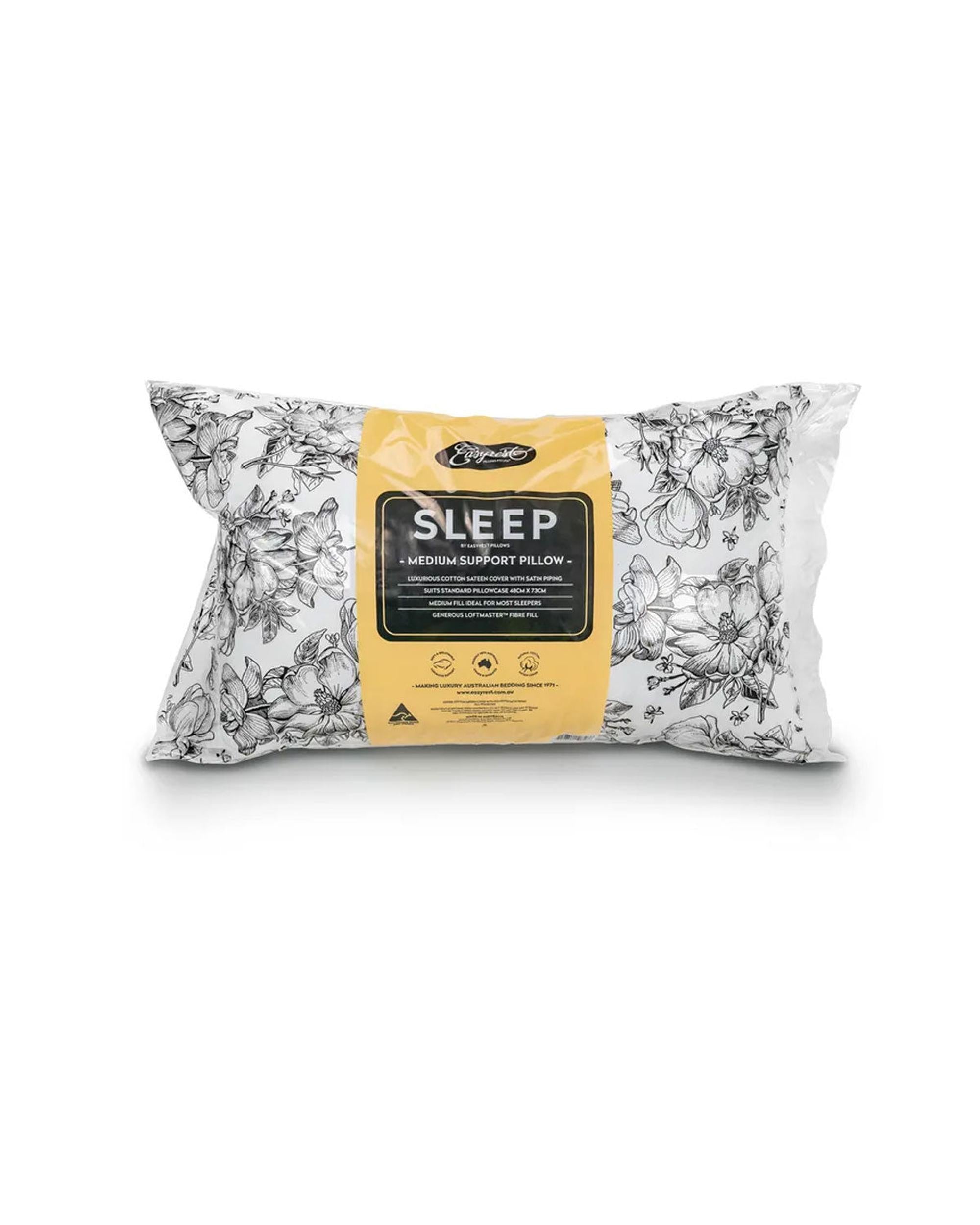 Easyrest Sleep Medium Support Standard Pillow 48 x 73 cm Big Bedding Australia