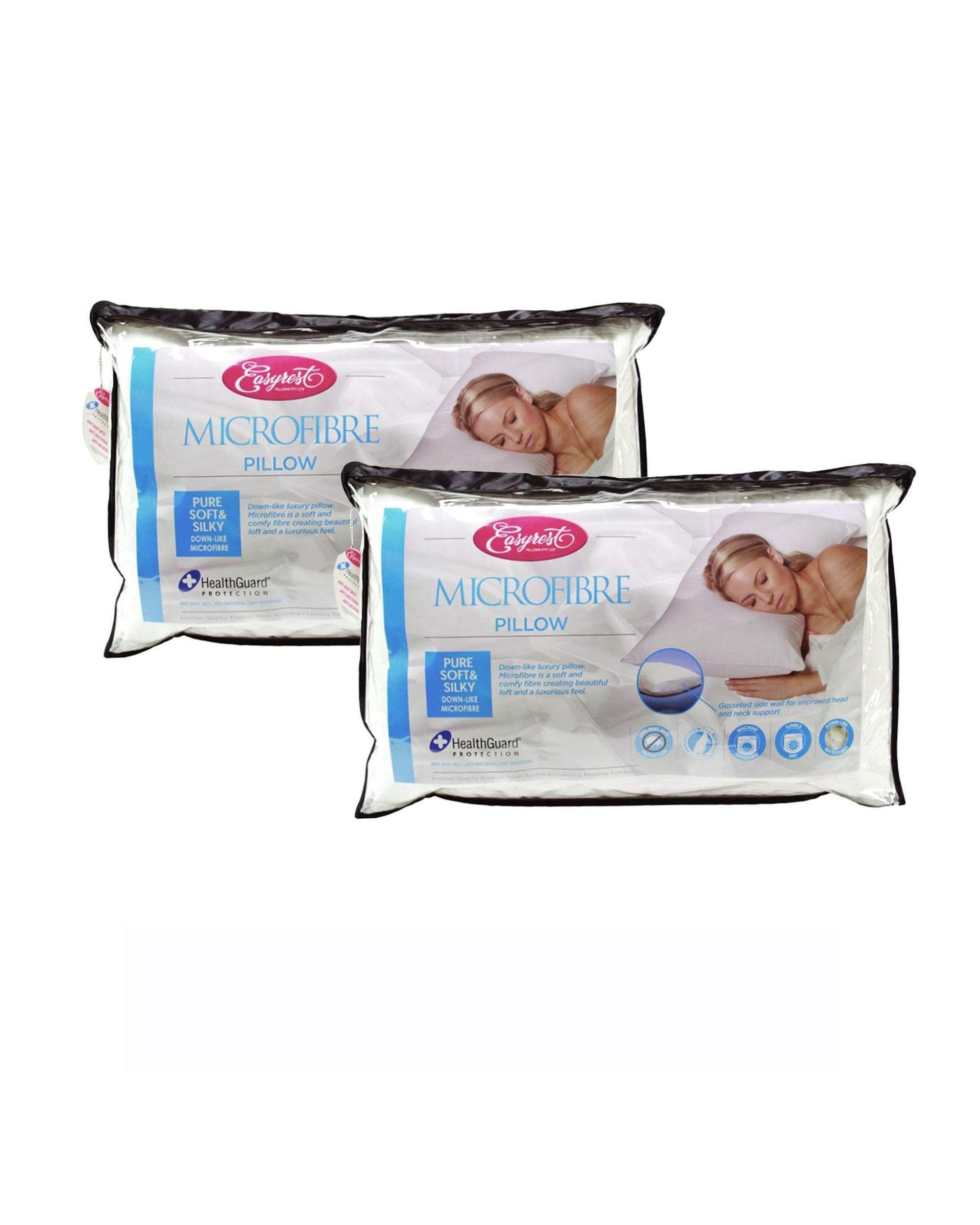 Easyrest Two Microfibre Standard Gusseted Pillows Big Bedding Australia