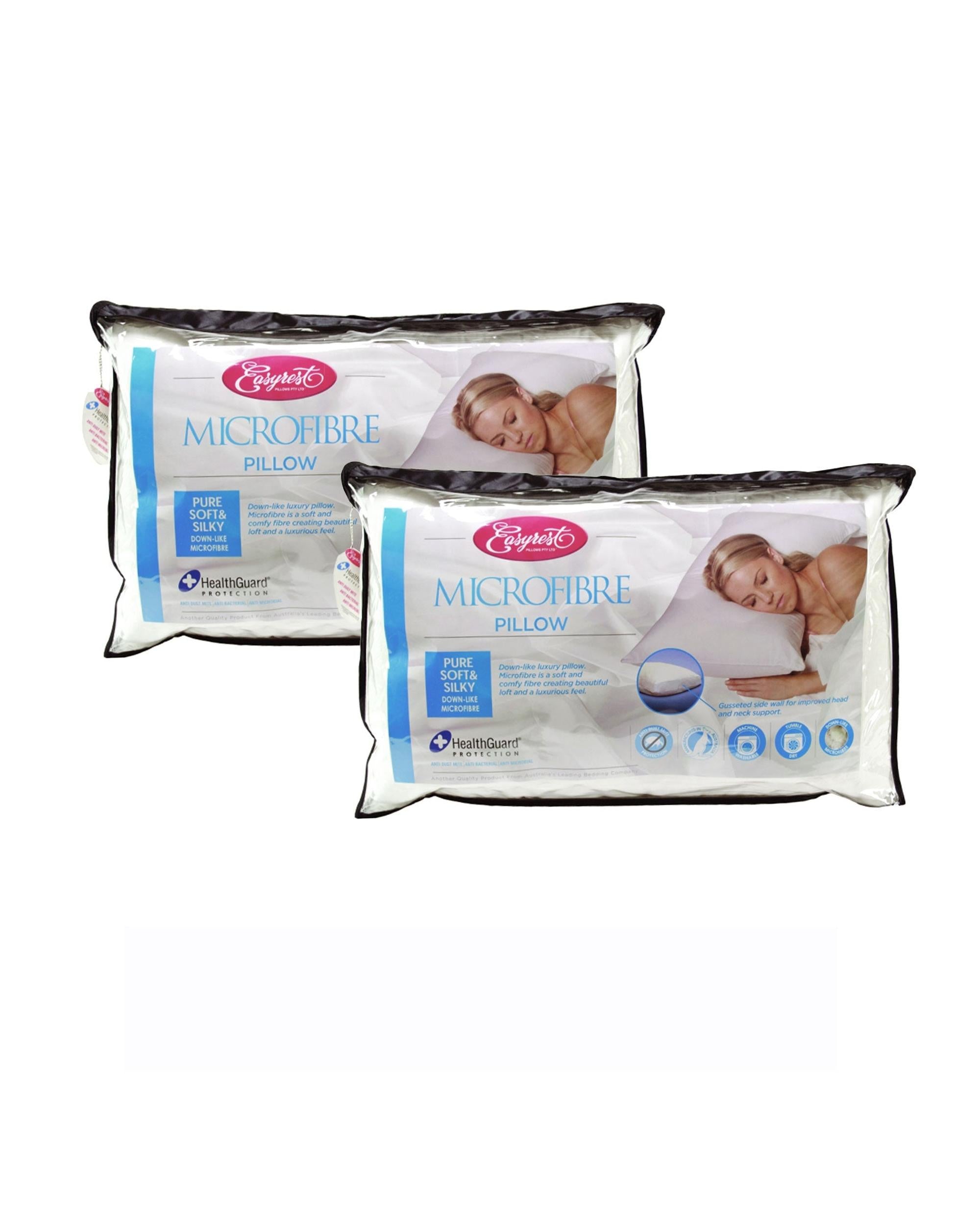 Easyrest Two Microfibre Standard Gusseted Pillows Big Bedding Australia