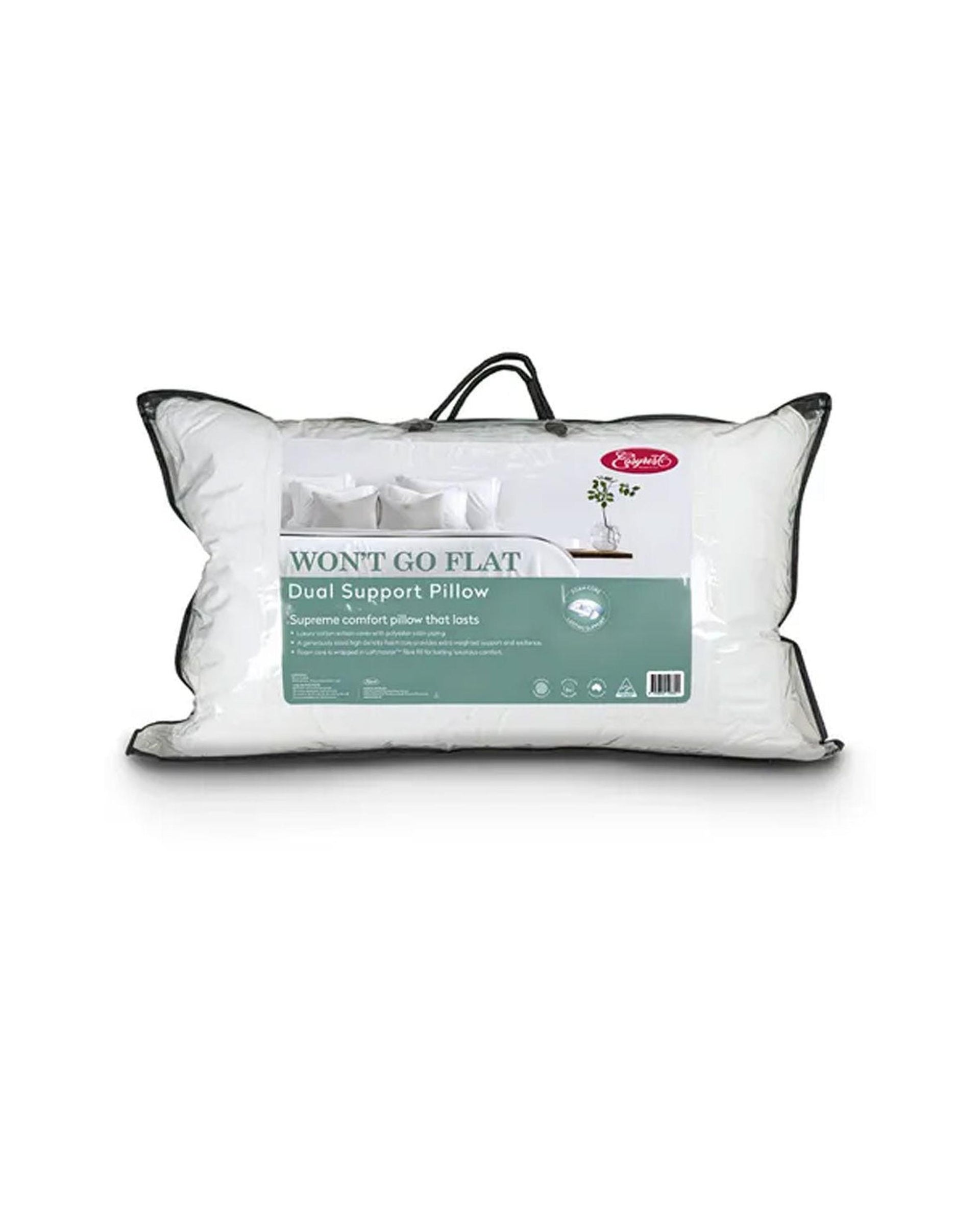 Easyrest Won't Go Flat Dual Support Standard Pillow 48 x 73 cm Big Bedding Australia