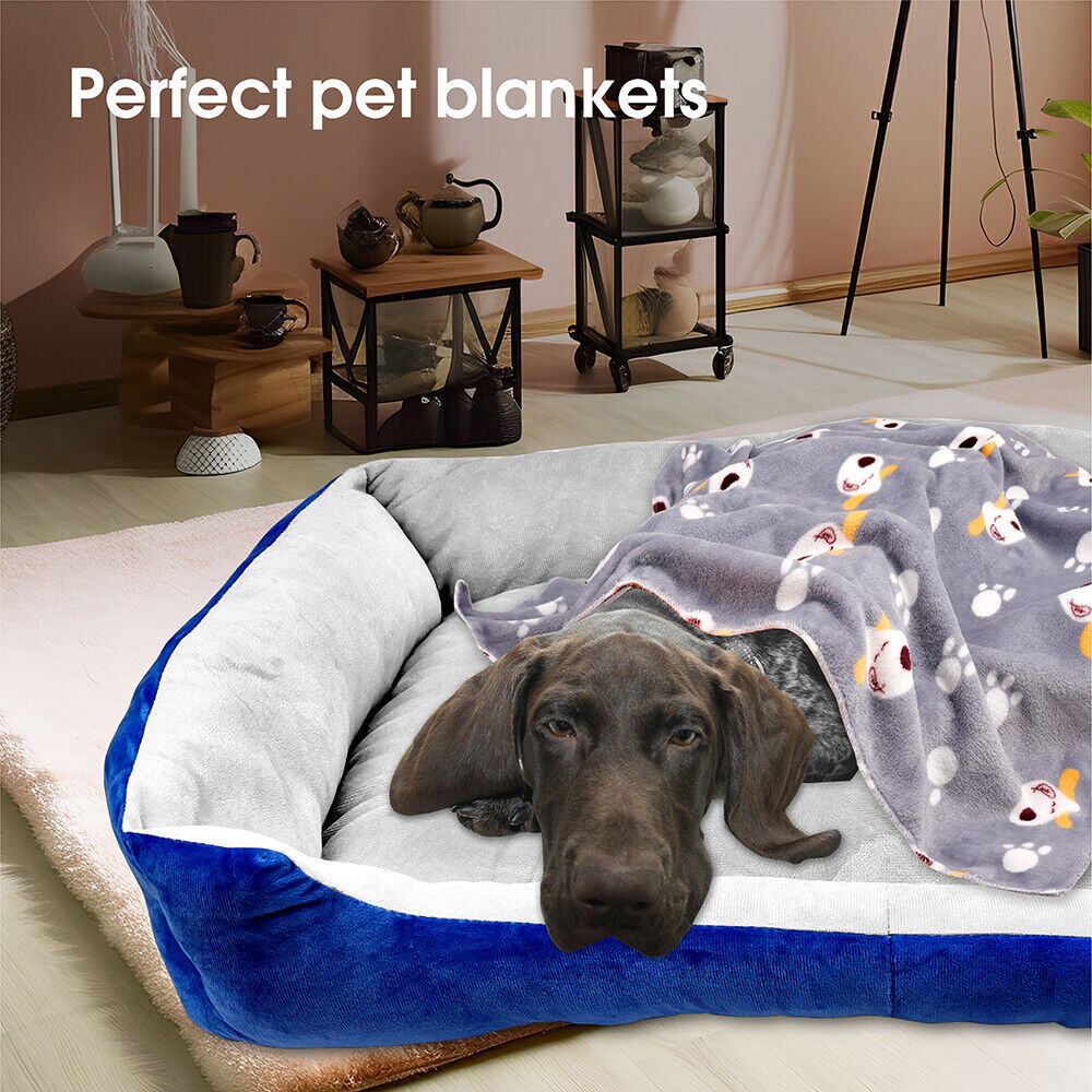 Vaka Navy Dog Bed Pet Cat Calming Floor Mat Sleeping Cave Washable Extra Large 29701 Big Bedding Australia