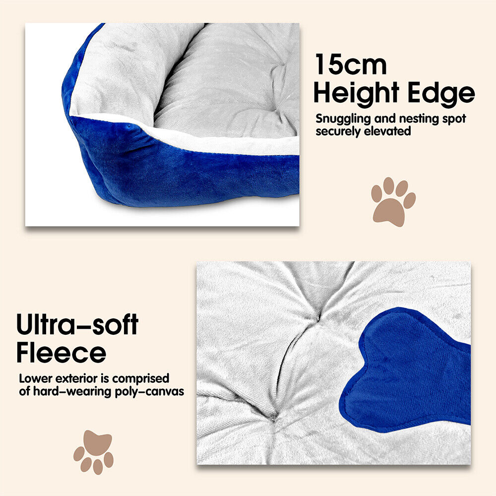 Vaka Navy Dog Bed Pet Cat Calming Floor Mat Sleeping Cave Washable Extra Large 29703 Big Bedding Australia