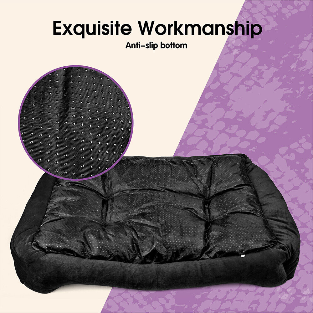 Vaka Navy Dog Bed Pet Cat Calming Floor Mat Sleeping Cave Washable Extra Large 29704 Big Bedding Australia