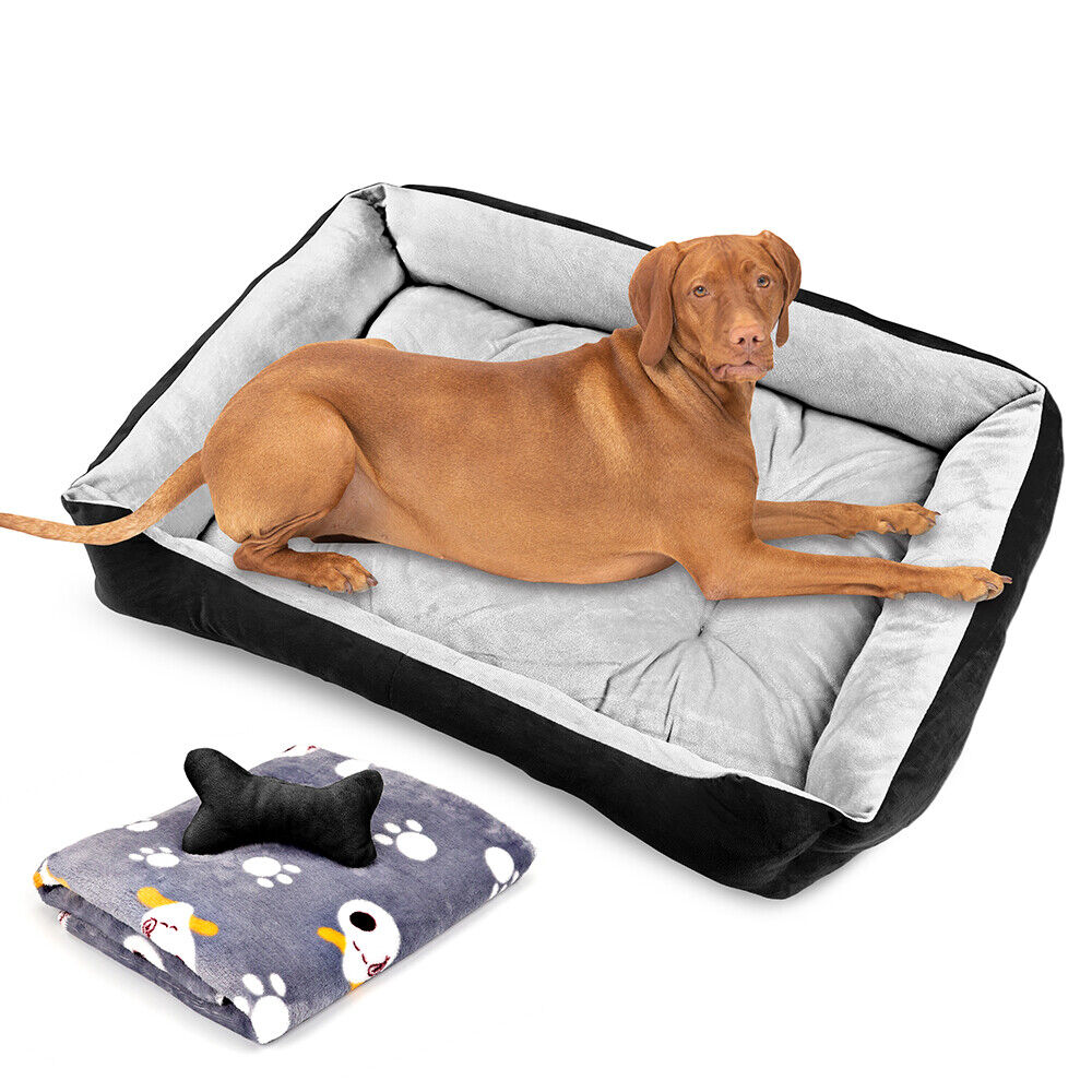 Vaka Navy Dog Bed Pet Cat Calming Floor Mat Sleeping Cave Washable Extra Large 29705 Big Bedding Australia