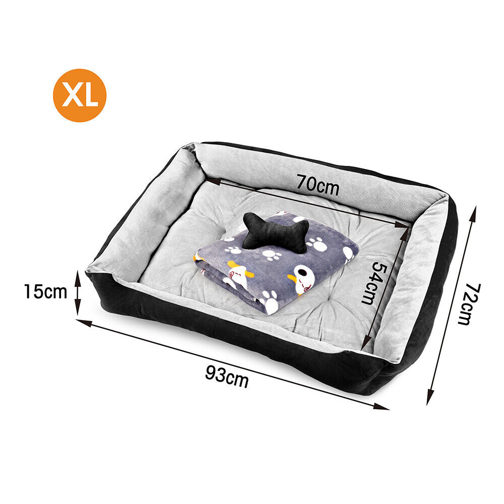 Vaka Navy Dog Bed Pet Cat Calming Floor Mat Sleeping Cave Washable Extra Large 29705 Big Bedding Australia