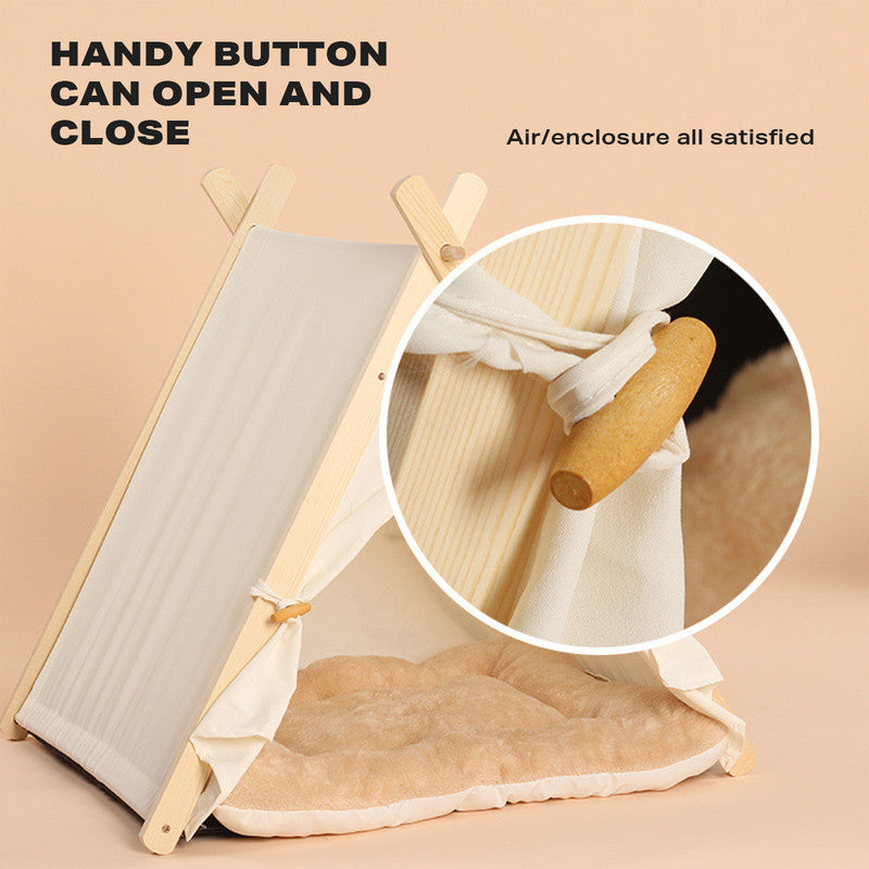 Pets Teepee Dogs Tent Removable and Washable Cats Tents Dog Cat Bed With Cushion Big Bedding Australia