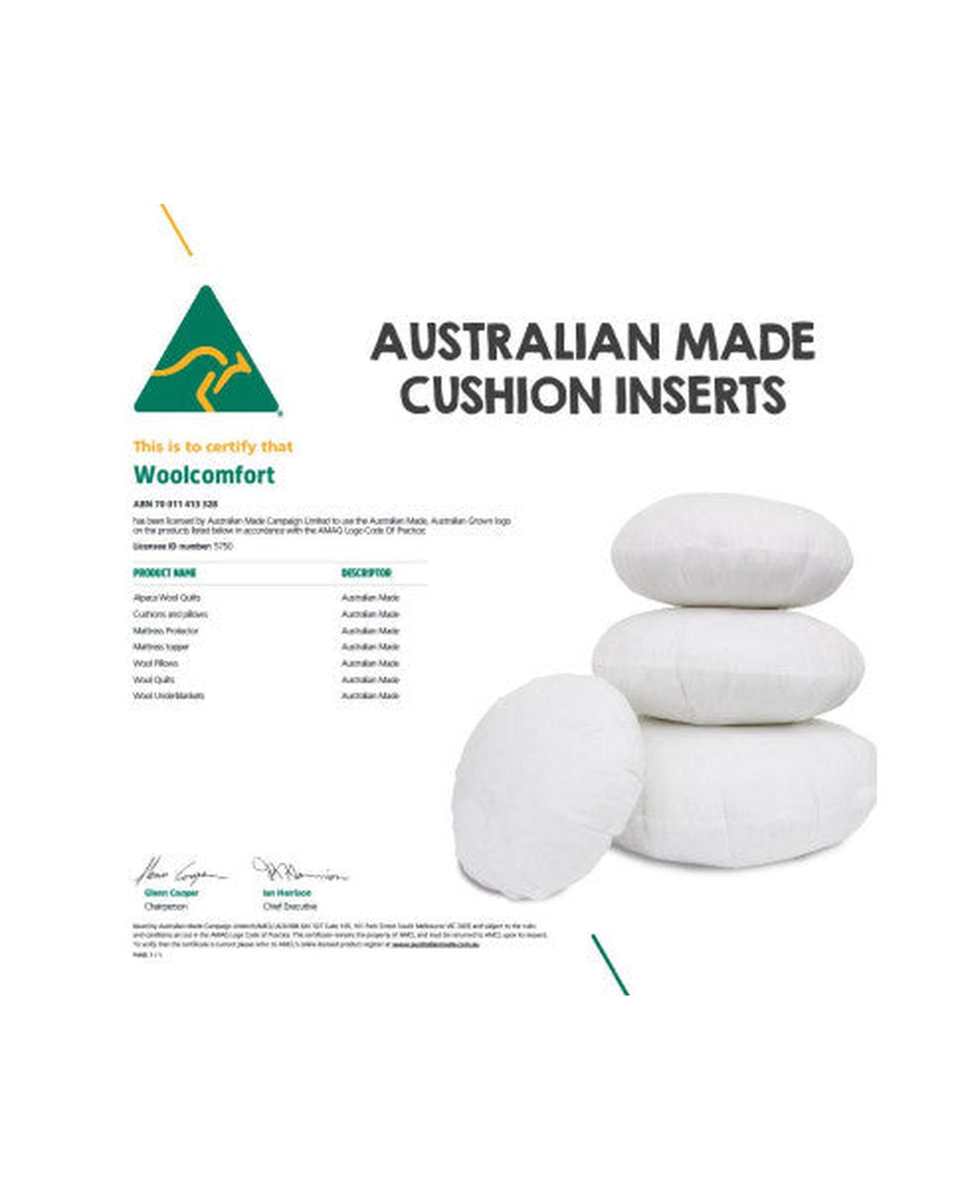 Luxor Four Pack 65cm Aus Made Round Hotel Cushion Inserts Premium Memory Resistant Filling Luxor