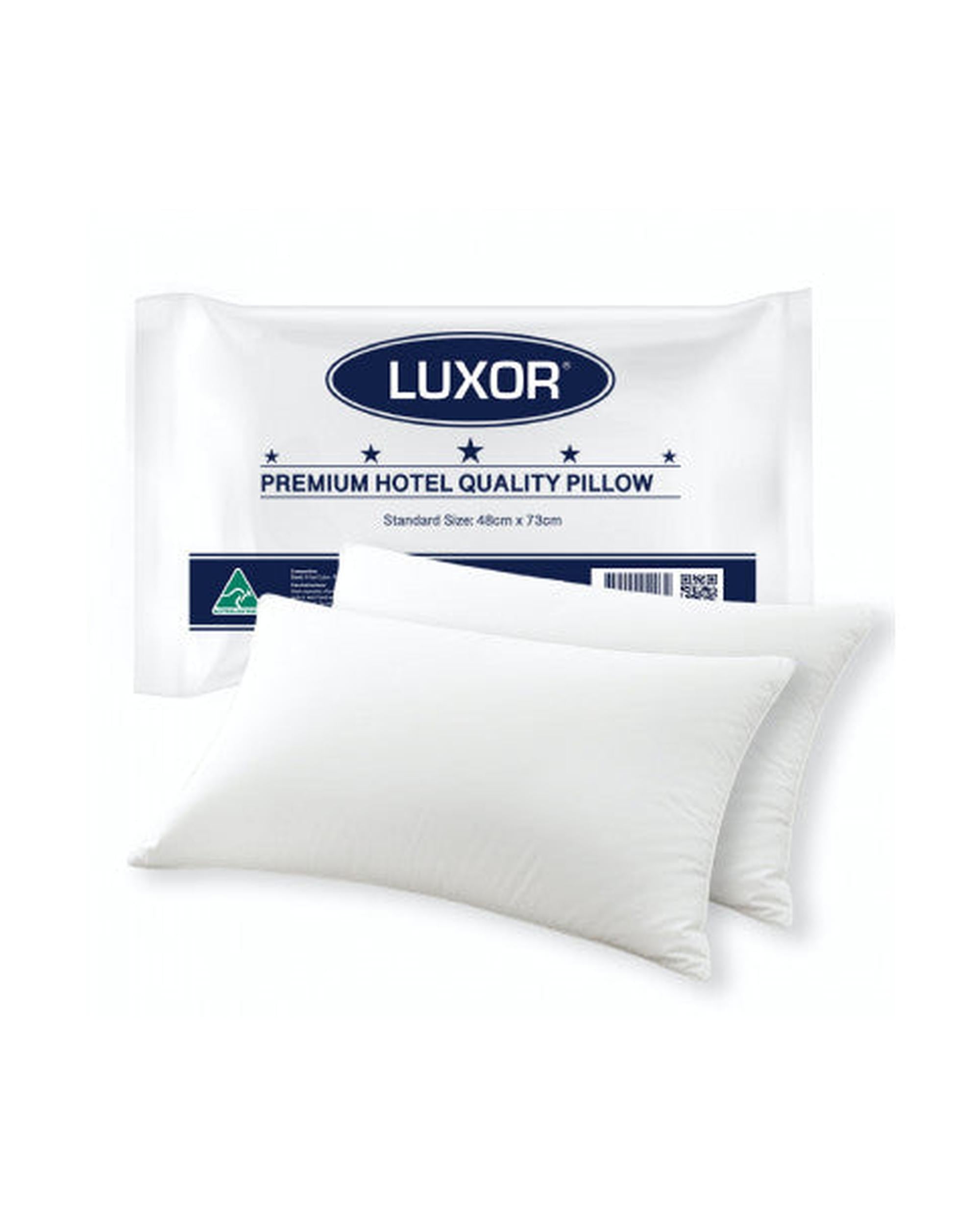 Luxor Australian Made Hotel Quality Pillow Standard Size Twin Pack Luxor