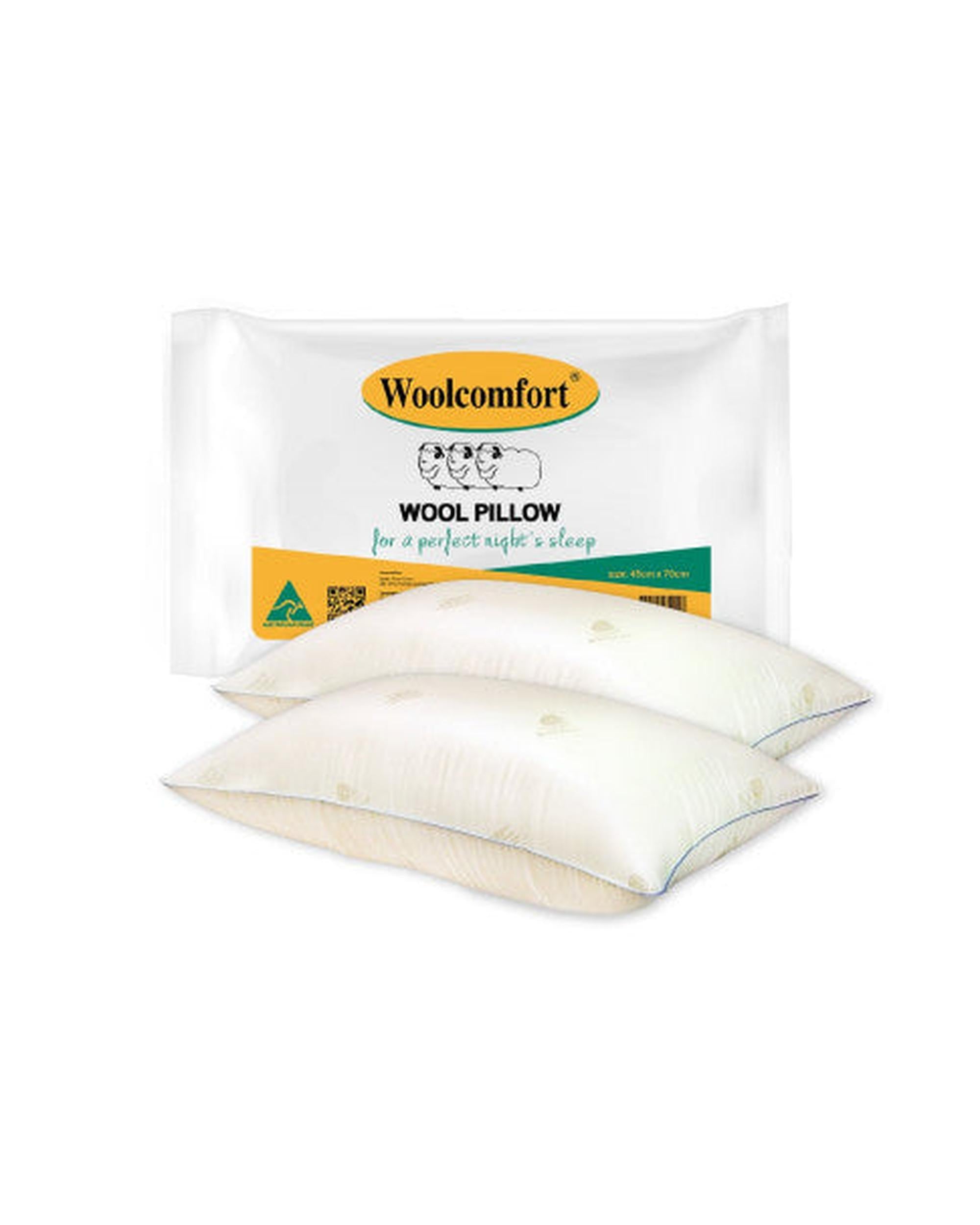 Woolcomfort Aus Made Natural Health Wool Pillow Twin Pack Luxor