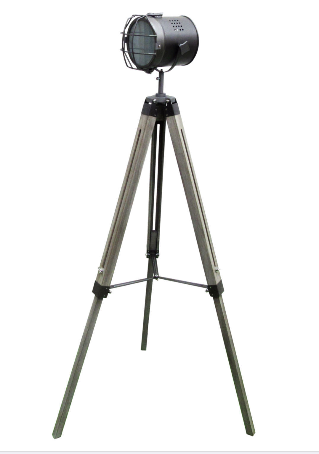 139cm Nautical Tripod Floor Lamp w Steel Grey Lamp Head Searchlight Spot Light Modern Big Bedding Australia