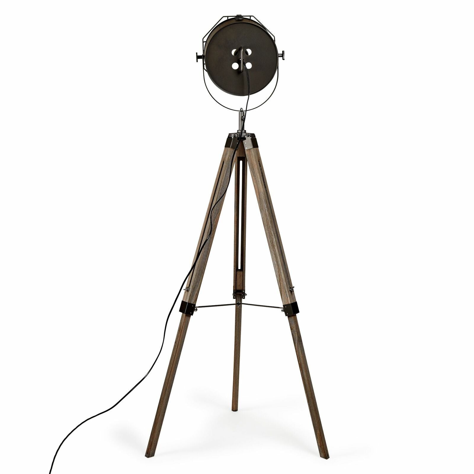 153cm Nautical Tripod Floor Lamp w Matte Grey Lamp Head Searchlight Spot Light Big Bedding Australia