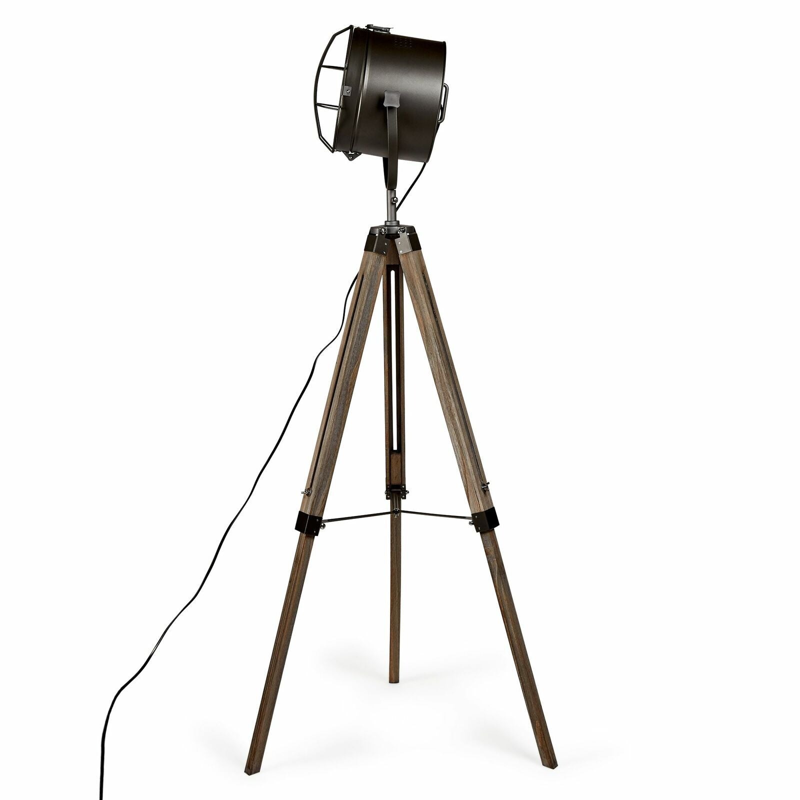 153cm Nautical Tripod Floor Lamp w Matte Grey Lamp Head Searchlight Spot Light Big Bedding Australia