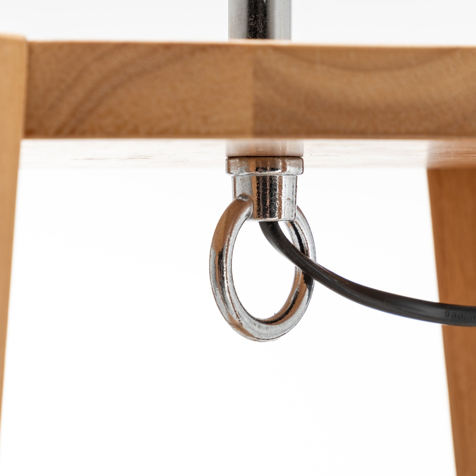 Eiffel 3 Tier Natural Wood Floor Lamp w/ Storage Shelves + Off White Linen Shade Big Bedding Australia