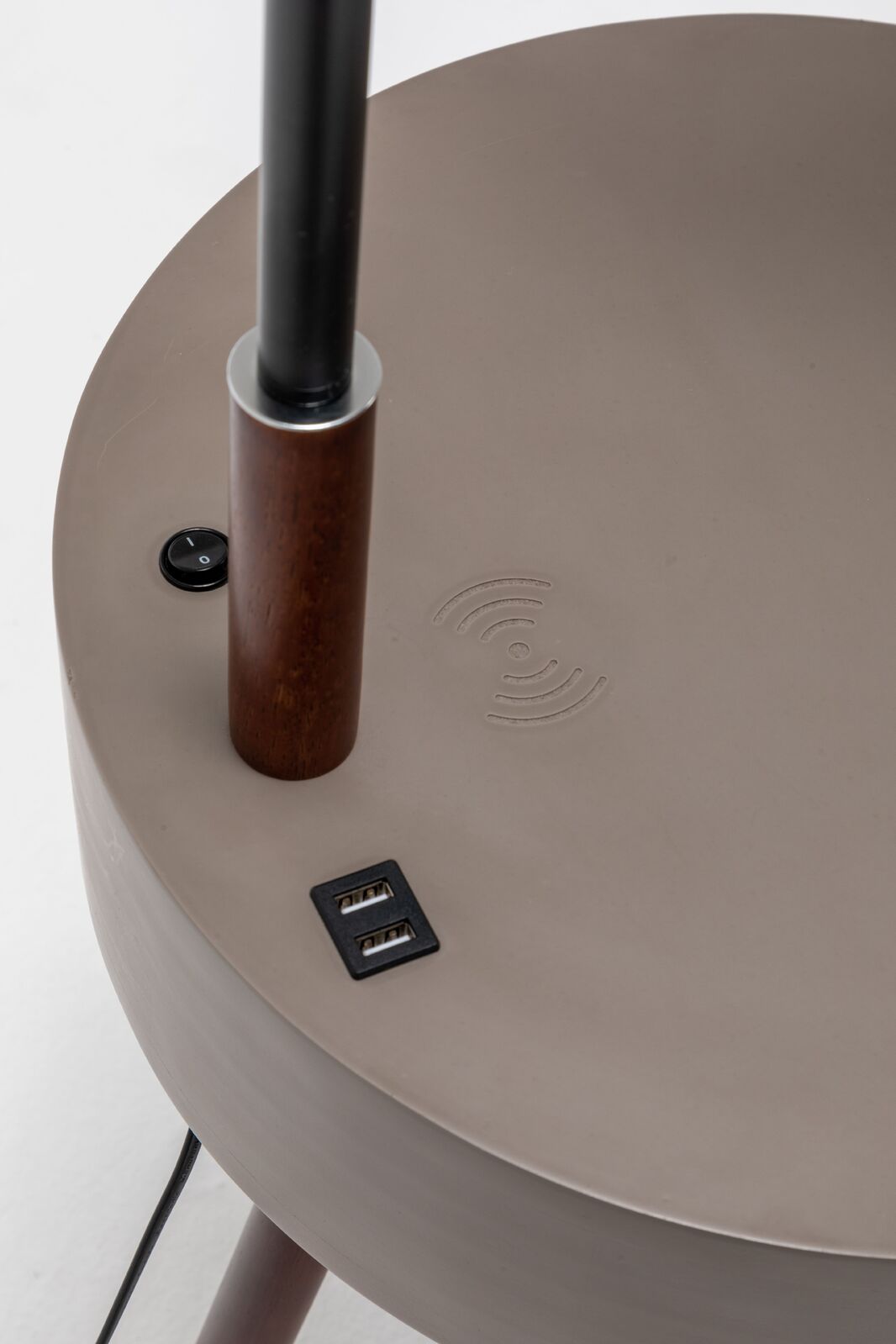 Florence Tripod Lamp Shelf Storage Drawer Bed Side Table Light w/ USB Charger Big Bedding Australia