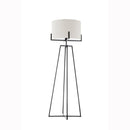 Modern Dimmable Floor Lamp w/ Linen Shade Designer Bedroom Lighting - Matte Black Big Bedding Australia