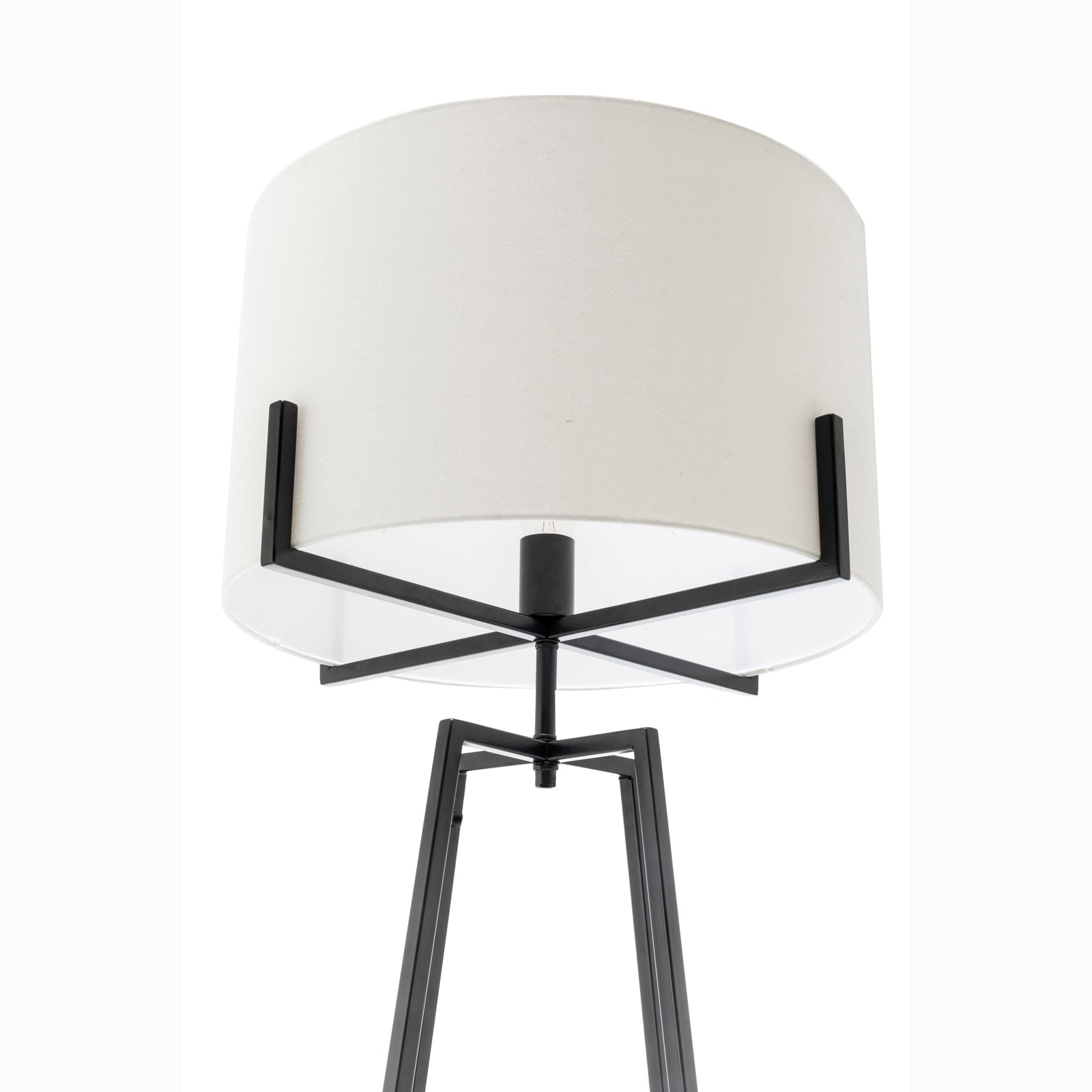 Modern Dimmable Floor Lamp w/ Linen Shade Designer Bedroom Lighting - Matte Black Big Bedding Australia