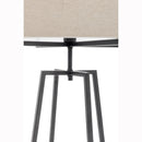 Modern Dimmable Floor Lamp w/ Linen Shade Designer Bedroom Lighting - Matte Black Big Bedding Australia