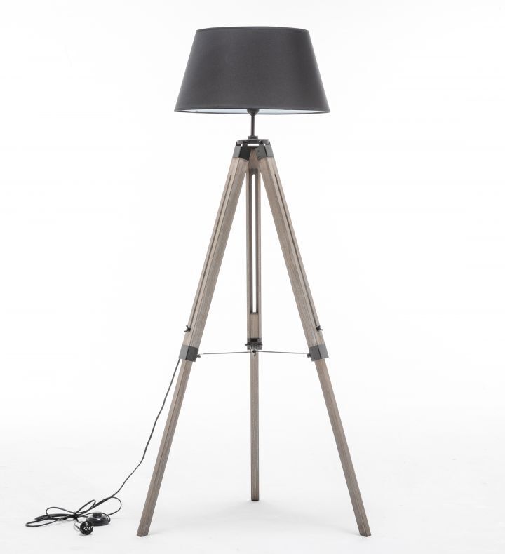 LARGE TRIPOD FLOOR LAMP Linen Shade Modern Light Retro Vintage Wooden Big Bedding Australia