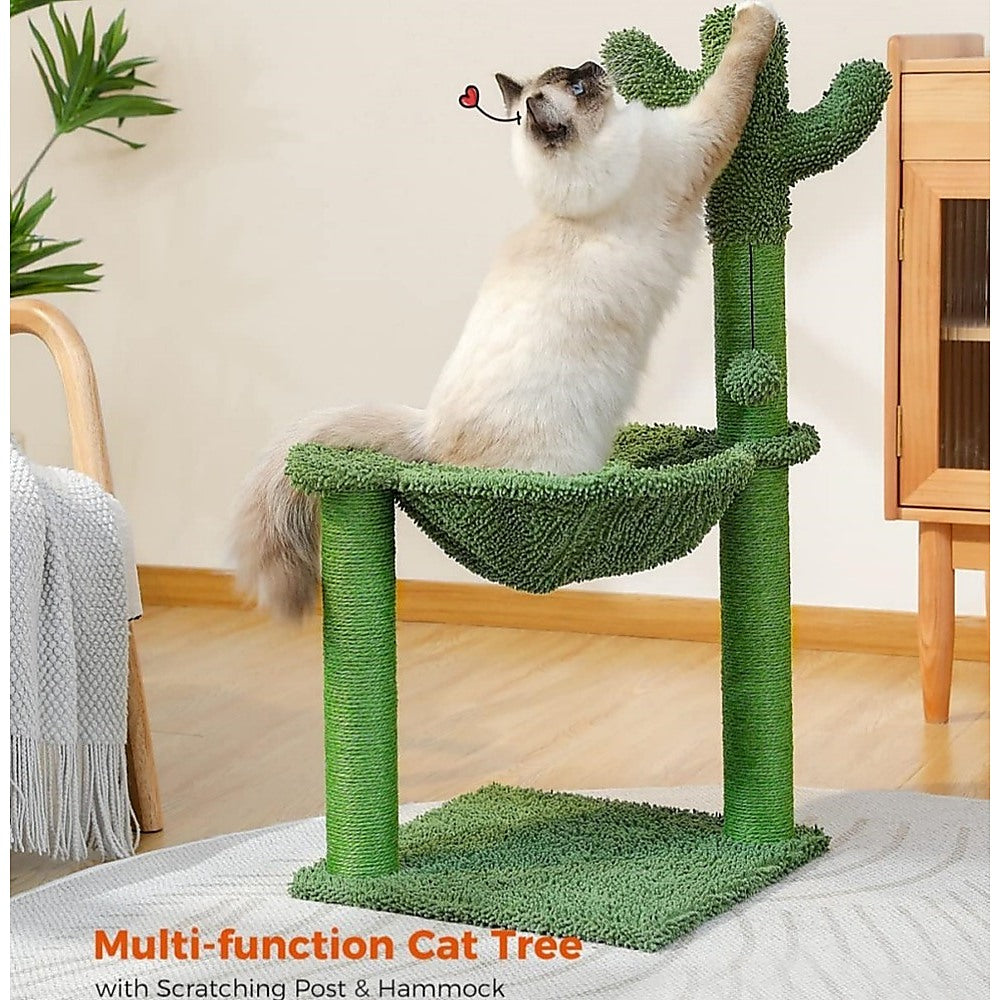 Cactus Cat Tree Tower Scratching Post Scratcher Kitten Condo House Play Bed Toys Big Bedding Australia