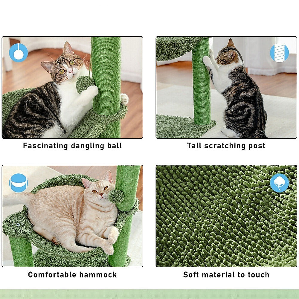 Cactus Cat Tree Tower Scratching Post Scratcher Kitten Condo House Play Bed Toys Big Bedding Australia