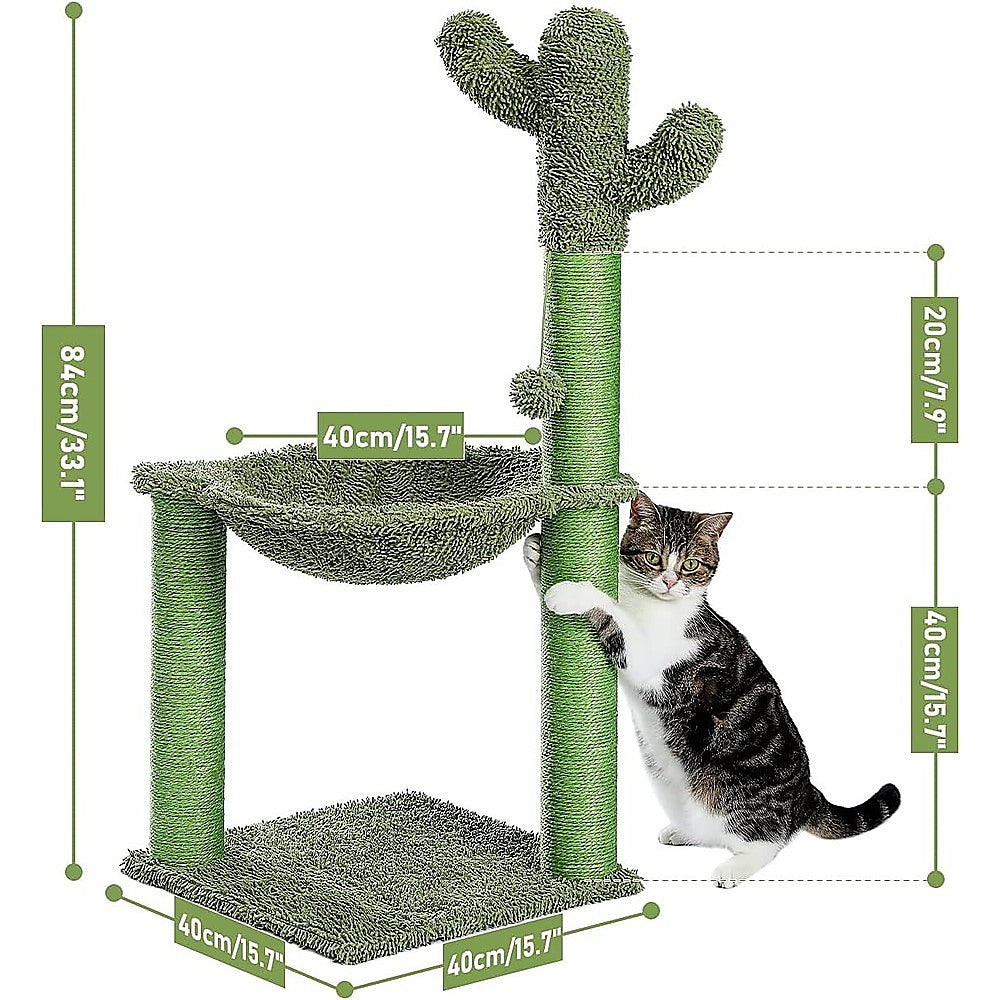 Cactus Cat Tree Tower Scratching Post Scratcher Kitten Condo House Play Bed Toys Big Bedding Australia