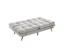 Sebastian 3 Seater Velvet Sofa Bed Futon Light Grey Big Bedding Australia