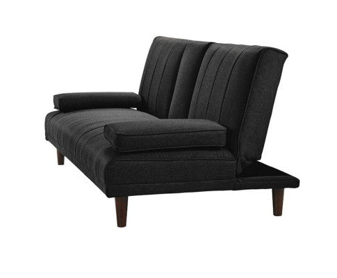 Fabric Sofa Bed with Cup Holder 3 Seater Lounge Couch - Charcoal Big Bedding Australia