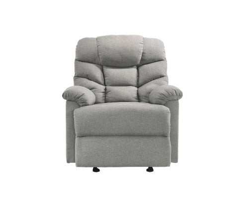 Rocking Recliner Chair Swing Glider Light Grey Fabric Big Bedding Australia