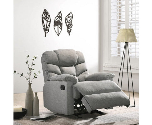 Rocking Recliner Chair Swing Glider Light Grey Fabric Big Bedding Australia