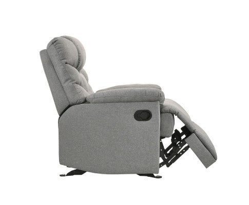 Rocking Recliner Chair Swing Glider Light Grey Fabric Big Bedding Australia