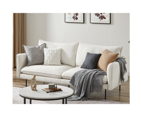 Aazeen Boucle 3 Seater Sofa Big Bedding Australia