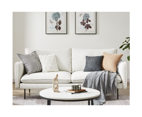 Aazeen Boucle 3 Seater Sofa Big Bedding Australia