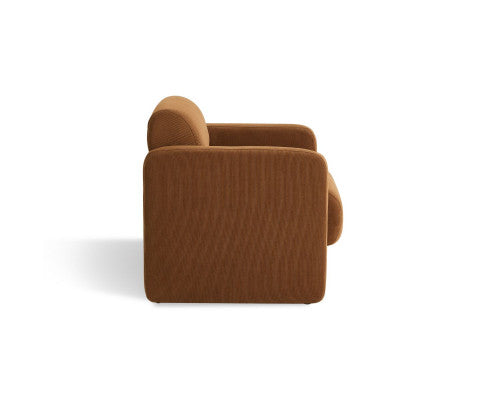 Lilah Modern Boucle Fabric Armchair - Burnt Orange Big Bedding Australia